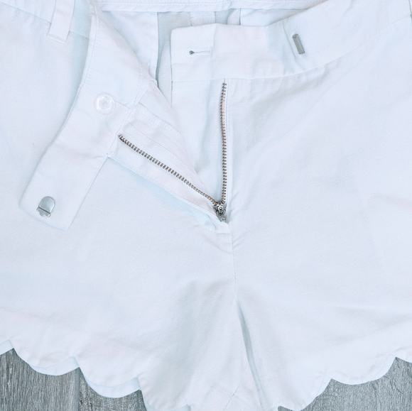 J Crew White Scalloped Shorts Size 14 - Picture 4 of 8